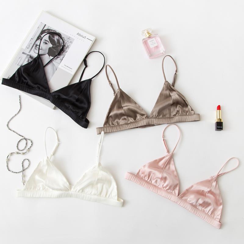 sleeping bra cup Silk girl sexy thin steel underwear chest