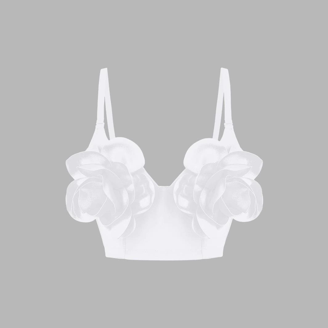 Sexy big flower fashion dress fishbone bra outer wear