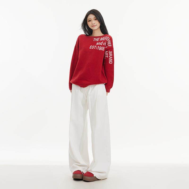 pants mopping drape trendy pants leg wide pleated slim