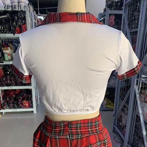 suit sexy short-sleeved split temptation uniform student