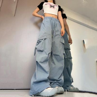 trousers slim-fitting high-waisted overalls wide-leg drapey