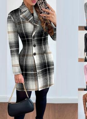 jacket double-breasted suit small women collar Long-sleeved