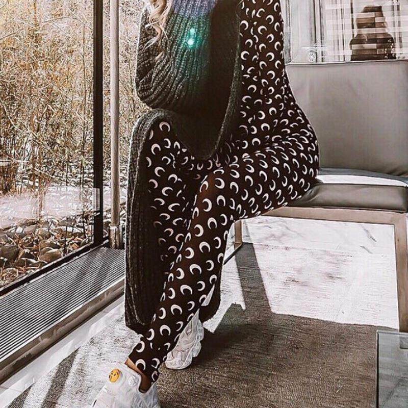 station slim women print rompers summer full moon jumpsuit