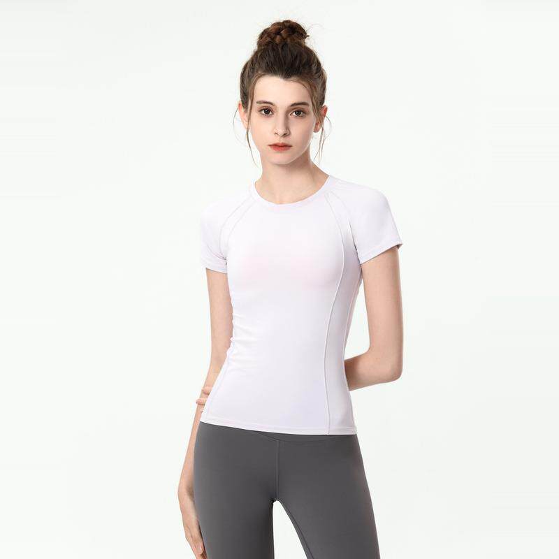clothes round slim tops yoga womens T-shirt tight training