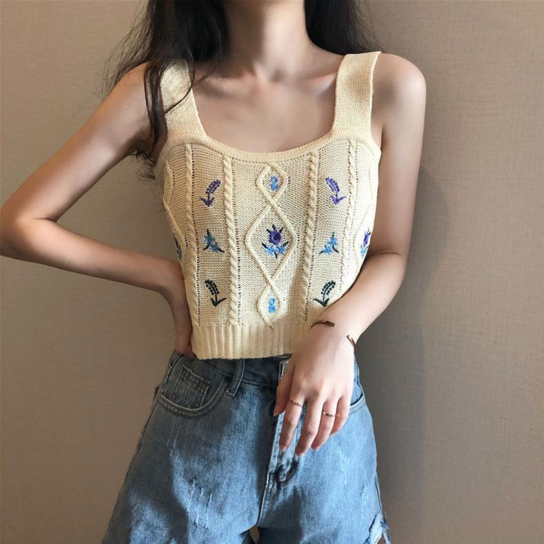 outer knitted Hot vest wear top for camisole girl women for