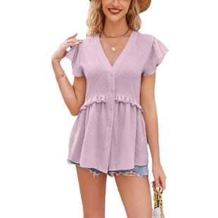 shirt female lady lace elegant office tops contrast women
