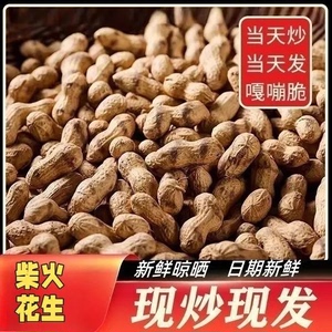 新货正宗农家柴火铁锅现炒脆花生香酥炒货带壳炒花生炒熟红皮花生