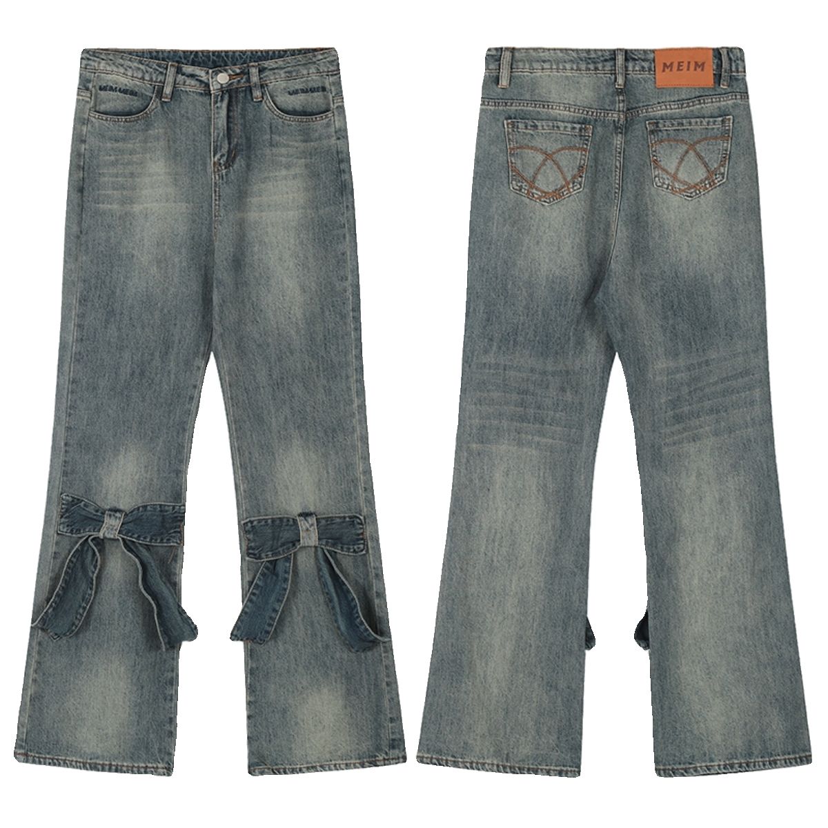 美式渐变微喇叭牛仔裤女薄款秋季2025新款高小个子设计感马蹄裤子