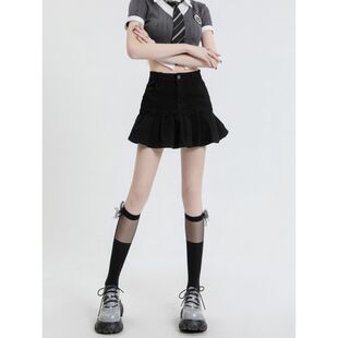 大码 显瘦韩版 百搭高腰A字包臀半身裙 2026年新款 百褶短裙子女夏季