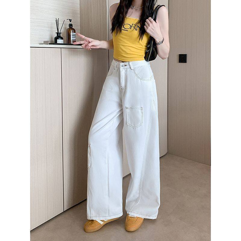 美式复古cleanfit解构弯刀牛仔裤女baggy高级感宽松休闲阔腿裤子,女装/女士精品,牛仔裤,淘宝优惠券,粉丝福利购,淘宝优惠卷