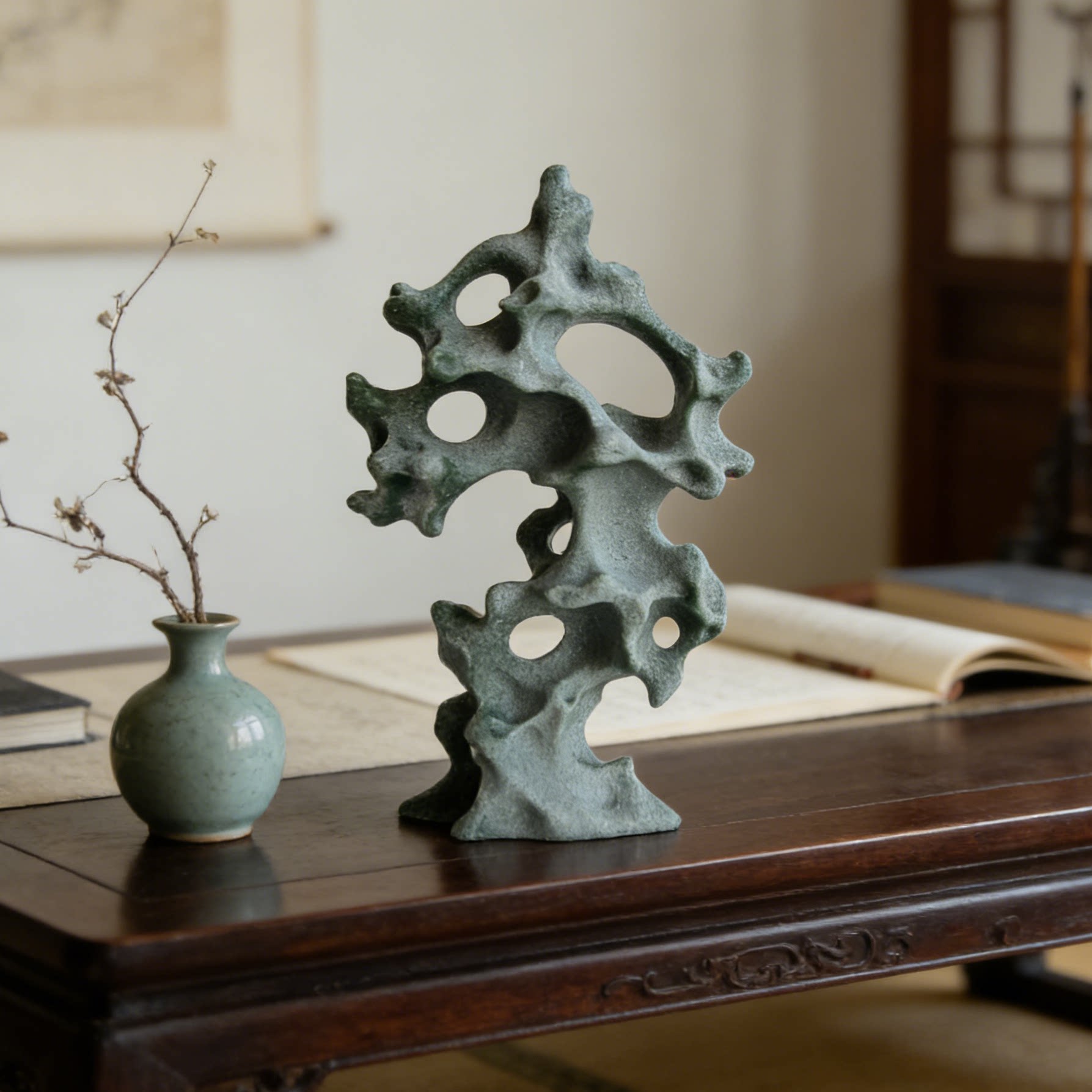 迷你太湖石假山仿真石摆件家居玄关装饰盆景造景摆件鱼缸草缸客厅