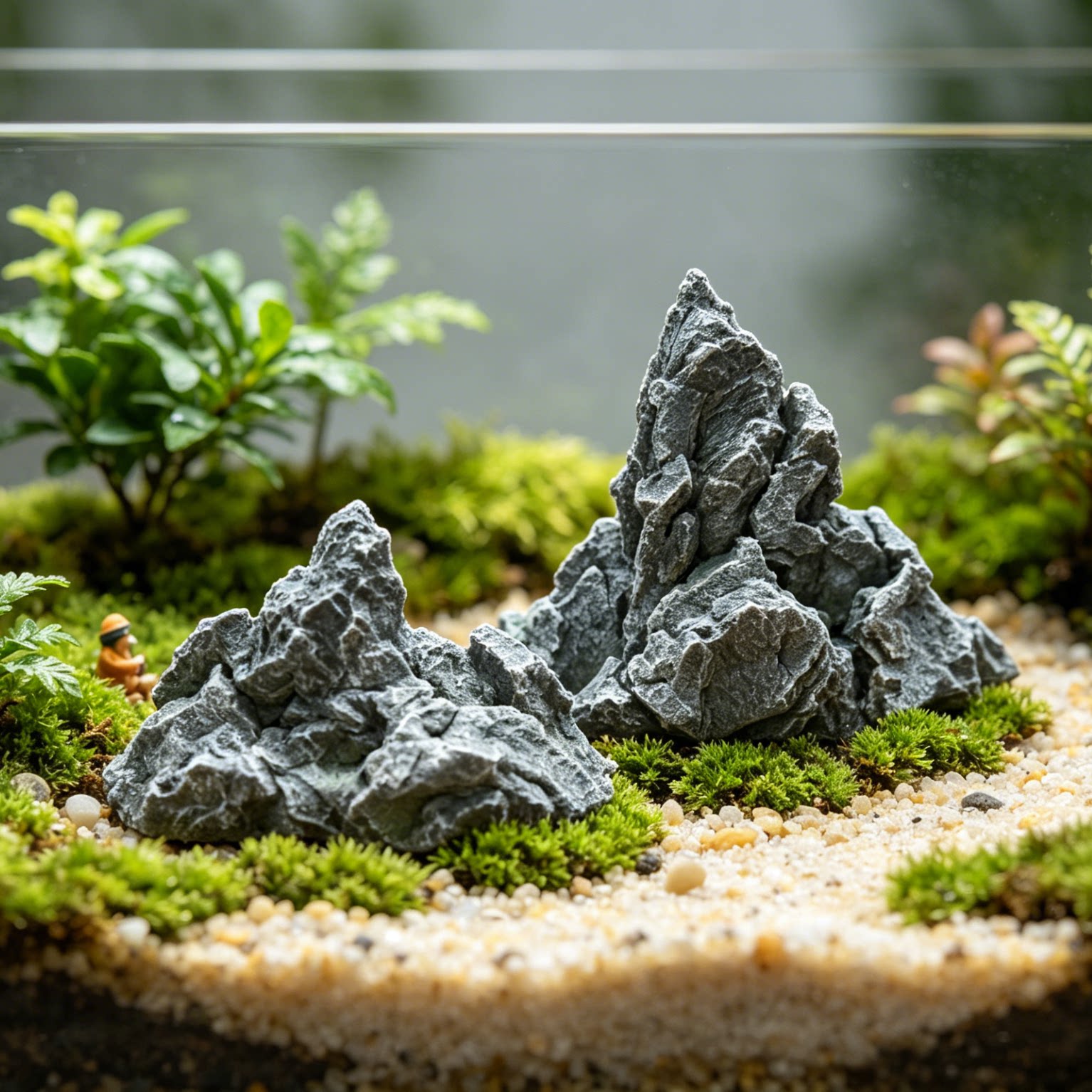 仿真石头黑山石假山石头鱼池鱼缸装饰花园造景假石头摆件庭院假山