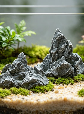 仿真石头黑山石假山石头鱼池鱼缸装饰花园造景假石头摆件庭院假山