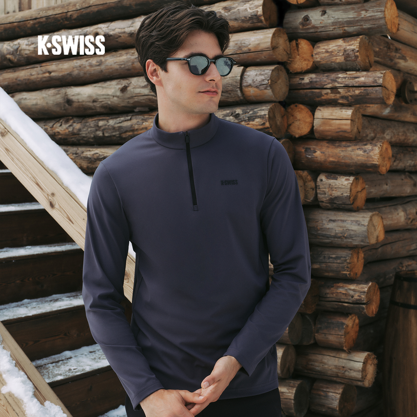 KSWISS盖世威长袖针织T恤男