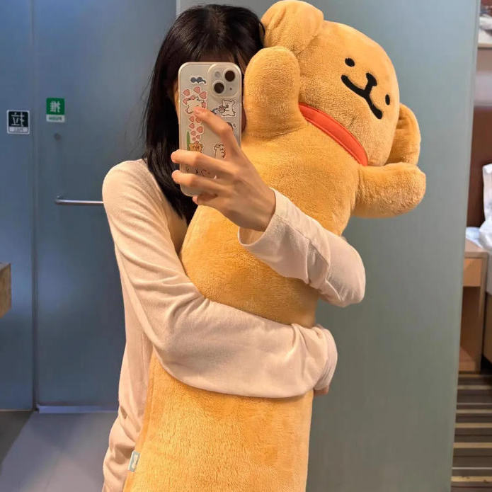 Meltese线条狗治愈毛绒抱枕