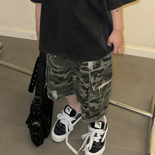 男童迷彩短裤2025新款夏季裤子儿童工装裤时髦中裤大童五分裤童装