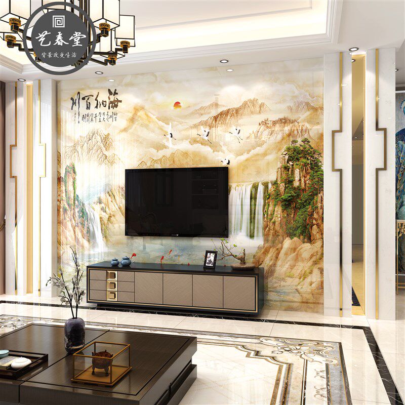 电视背景墙微晶石客厅3d仿大y理石欧式简约装饰边框石材瓷砖背景