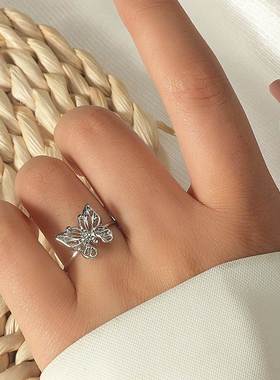 New hollow butterfly index finger jewelry women open ring 戒