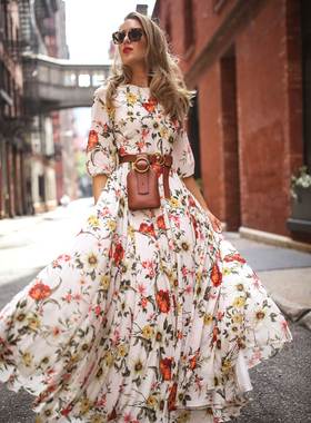s Boho Floral Maxi Dress Party Evening Summer Beach Sundress