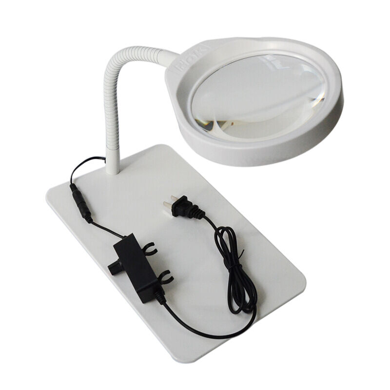 台式放大镜带灯焊台10倍LED维修焊接工作照明灯可调电子PD-032C白