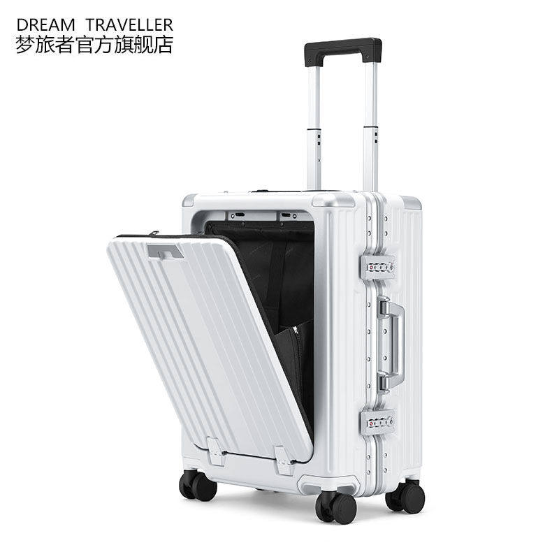 梦旅者Dreamtraveller商务拉杆箱pc万向轮前开盖行李箱男电脑登机