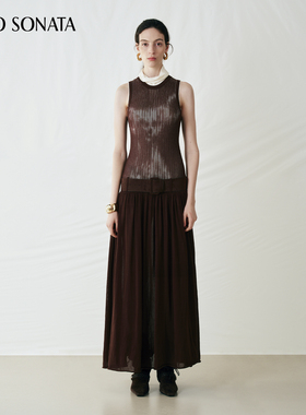 【新款】Cello Sonata 25秋 圆领收腰耳廓狐假低腰针织连衣裙长裙