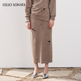 Cello 链条破洞卫衣半裙 Sonata春夏新品