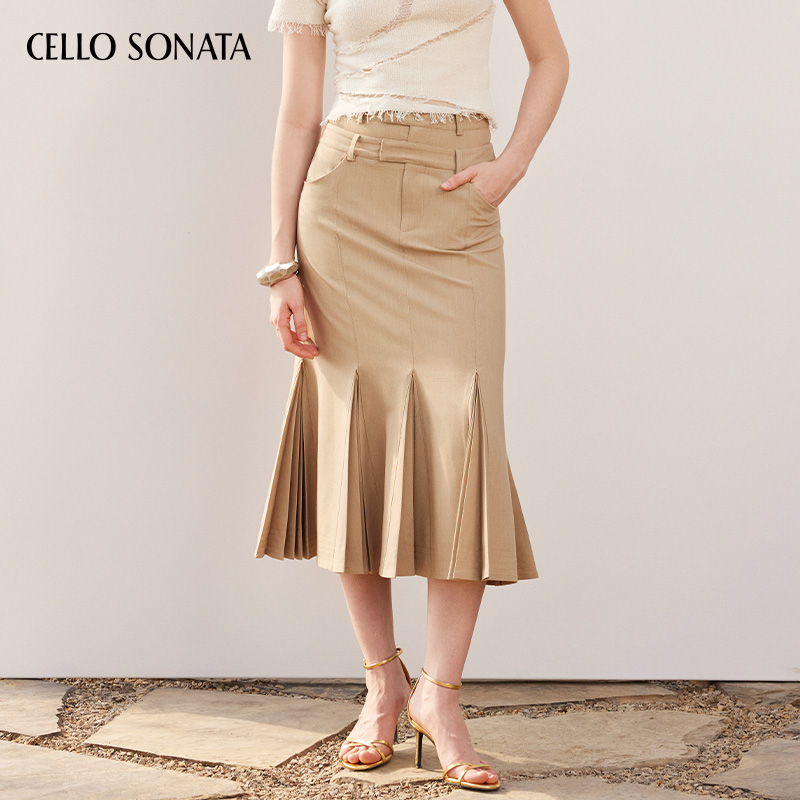 Cello Sonata春夏新品 双腰头半身裙