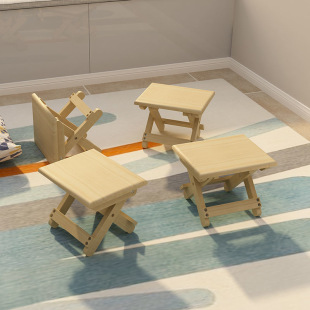 户外实木折叠凳子便携野餐写生钓鱼家用露营小板凳客厅马扎木椅子