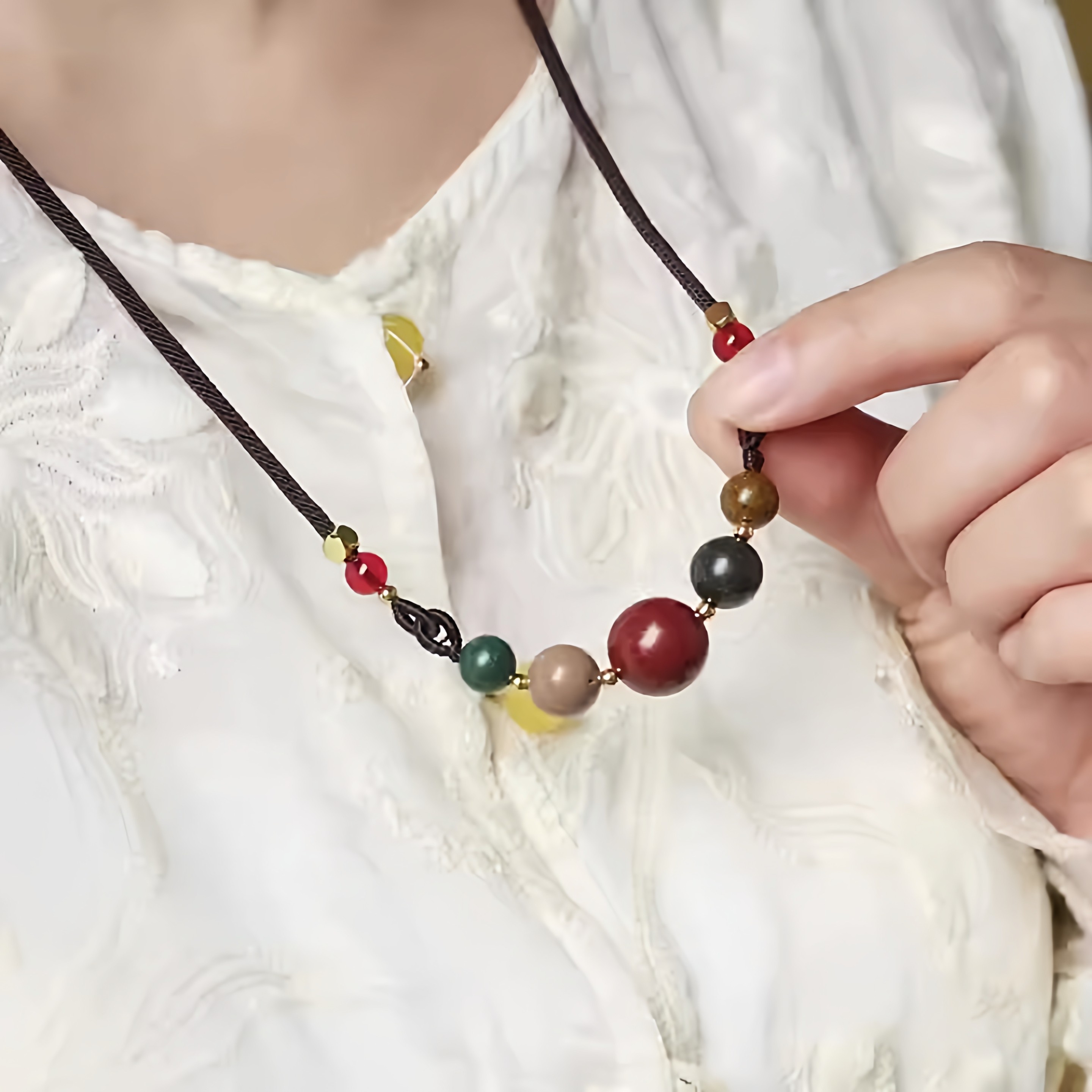 中香药合香珠吊坠天然锁骨项链