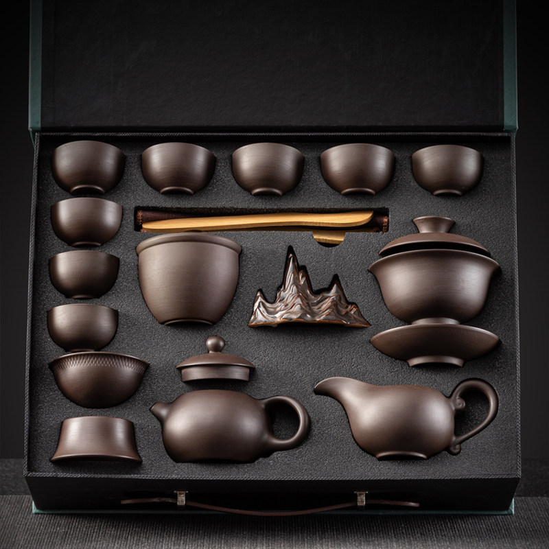 中式紫砂茶具套组家用整套礼盒客厅功夫茶壶茶杯茶盘2023新款定制