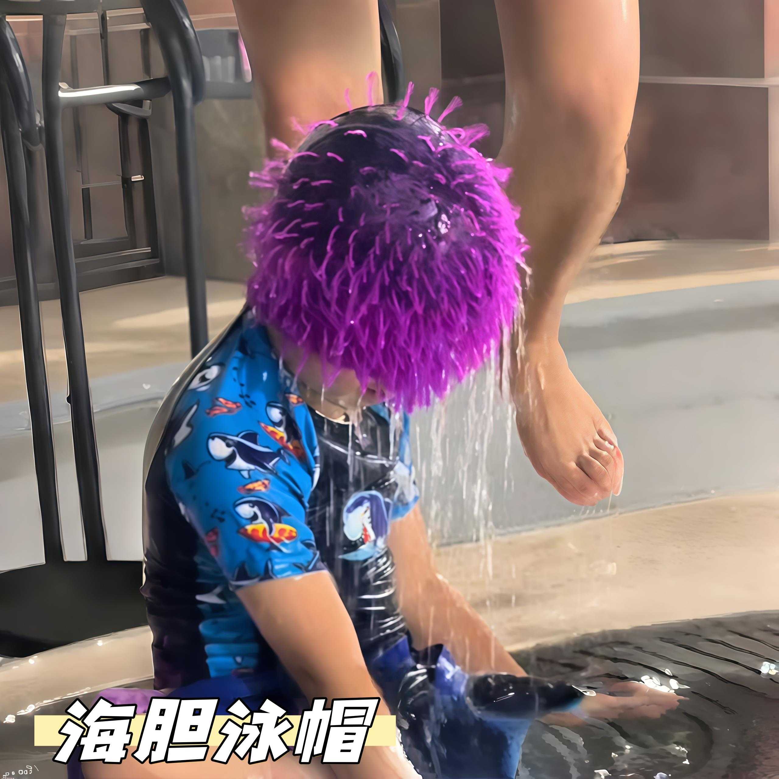 海胆刺球搞笑泳帽男女通用高弹包