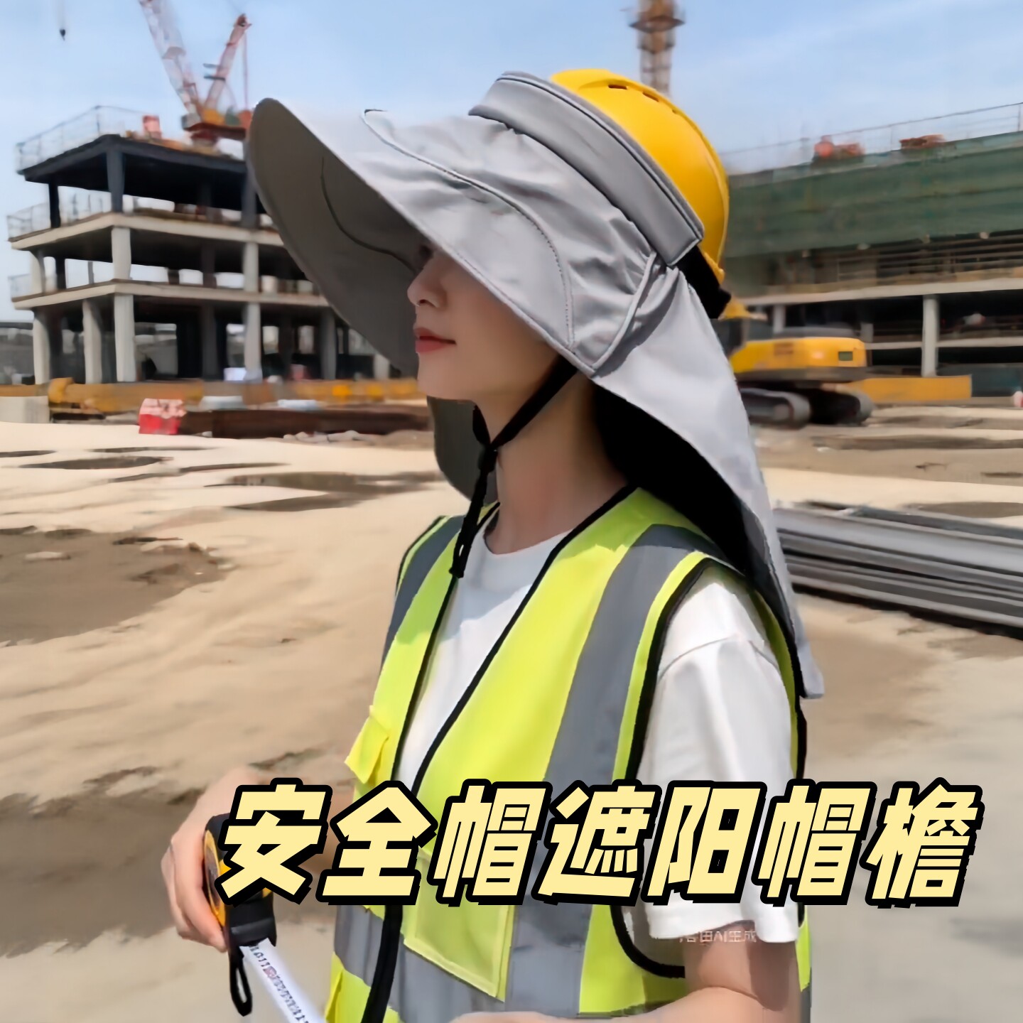安全帽防晒遮阳罩抗UV帽檐透气