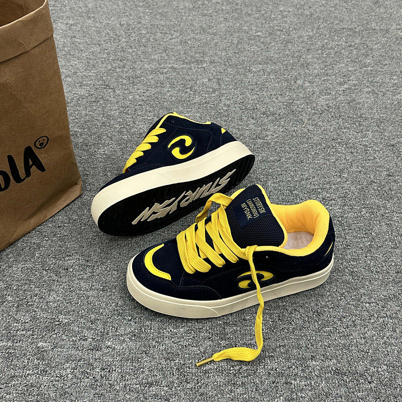 韩版百搭小众深蓝黄德训板鞋男ins潮美式复古痞帅原创休闲运动鞋,流行男鞋,休闲板鞋,淘宝优惠券,粉丝福利购,淘宝优惠卷