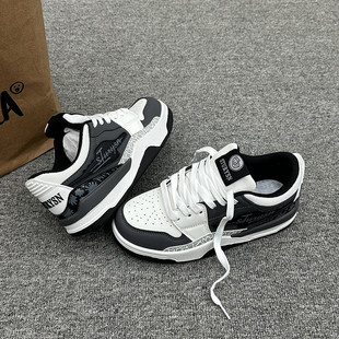 复古休闲运动鞋 经典 女 ins潮美式 白深灰厚底百搭小众原创德训板鞋