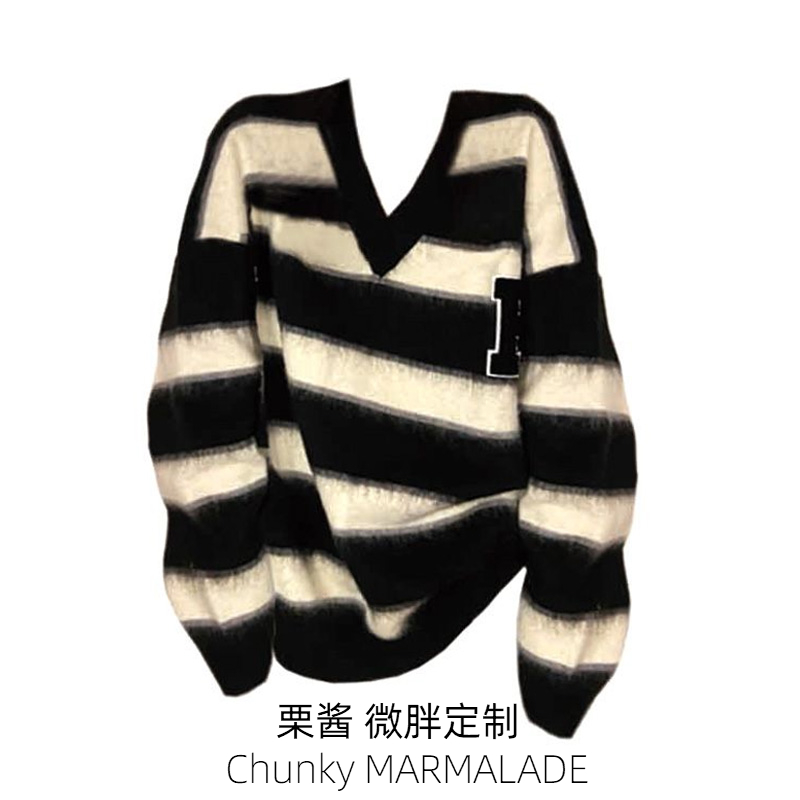 大码慵懒风宽松百搭针织毛衣