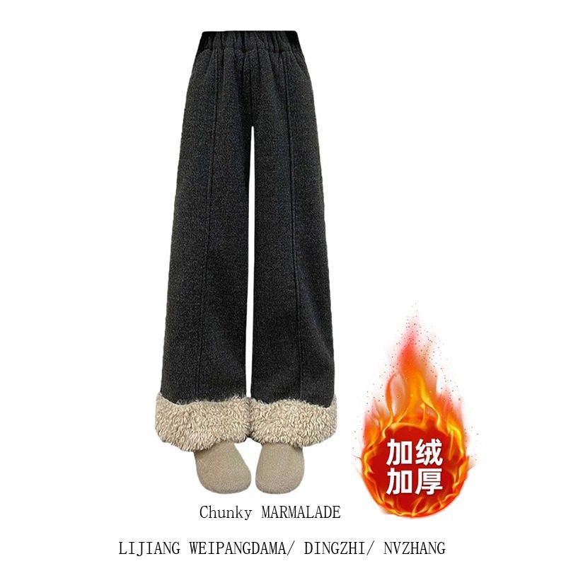 大码宽松显瘦保暖羊羔毛休闲裤女2026款胖mm气质绝美阔腿直筒裤子,女装/女士精品,大码裤装,淘宝优惠券,粉丝福利购,淘宝优惠卷