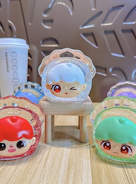 爆款蒸蒸日上梦梦兔盲盒入油流沙桌面摆件超萌爆闪卡通小摆件批发