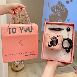 圣诞节礼物送女生可爱猫咪杯子陶瓷马克杯实用水杯伴手礼礼盒礼品