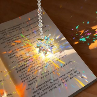 太阳捕手晶体石挂件阳光捕捉器折射棱镜立方体丁达尔效应桌面摆件