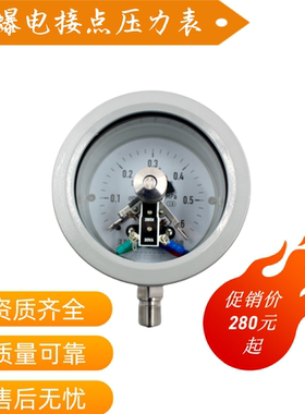 表盘100MM径向带边耐震 防爆电接点压力表 电气设备ExdIIBT6/CT6