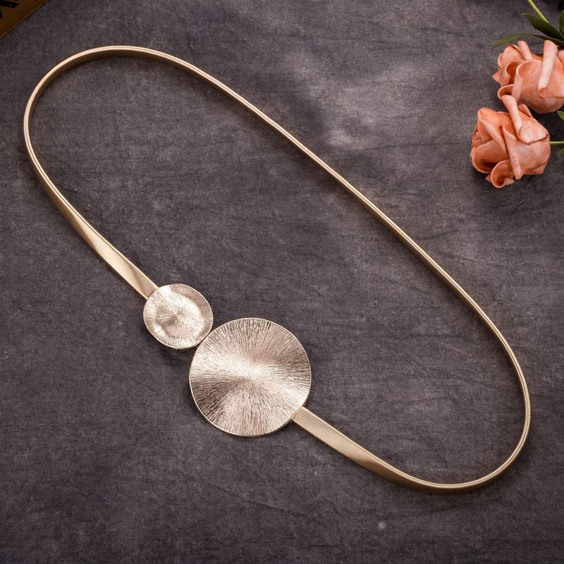 Elastic Metal Waist Belts for Dresses Metal Silver Gold Colo