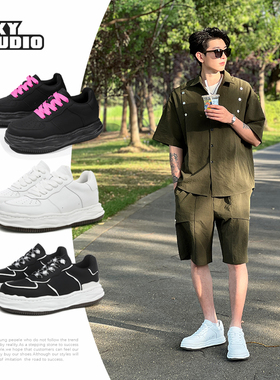 XJXY增高鞋小白鞋男款2025新款男士板鞋厚底鞋子男鞋潮百搭高级感