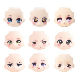 新款 ob11脸壳 水贴带妆娃脸壳 小尖脸 gsc粘土人替换脸粘土可拆