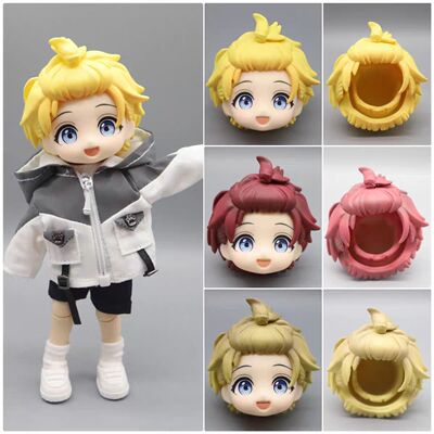 ob11茅崎至啾啾头发 gsc粘土人头壳 ob11娃娃可动人偶 新款脸壳