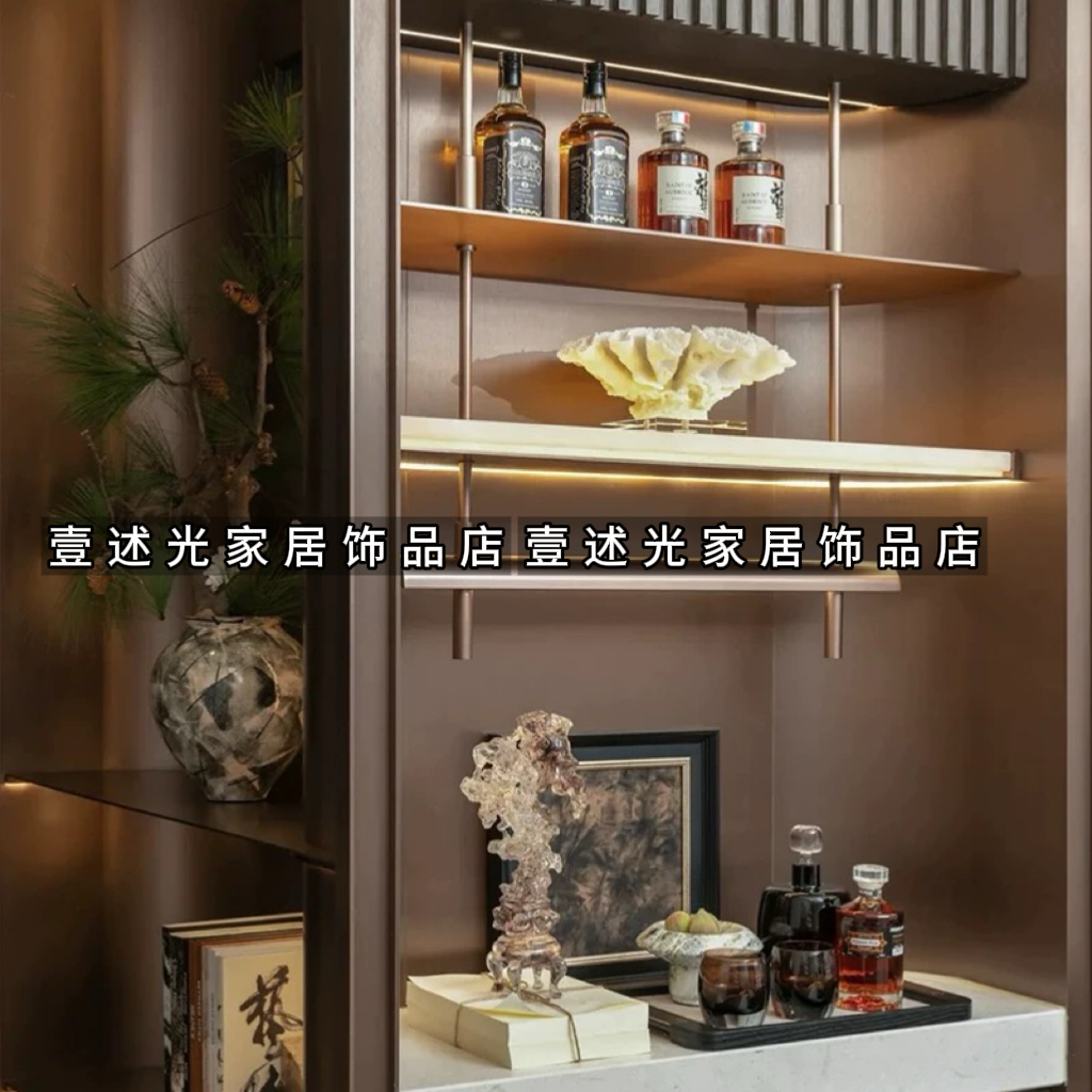 现代简约样板间酒柜售楼处酒具道具酒珊瑚摆件托盘家居装饰品摆件