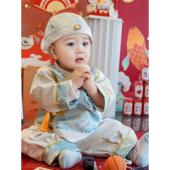 MENGHOU一周岁礼服男宝春秋款 套装 新中式 唐装 宝宝男婴 长袖 韩国G