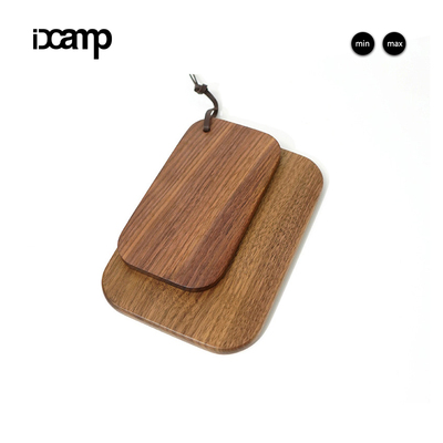 ICDCAMP胡桃木饭盒切800ml菜板迷你水果案板野餐便携木质双面砧板