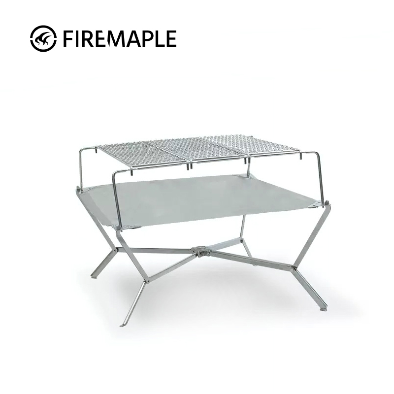 火枫落虹超轻折叠焚火台570g烧烤取暖不锈钢烤架轻量化露营装备