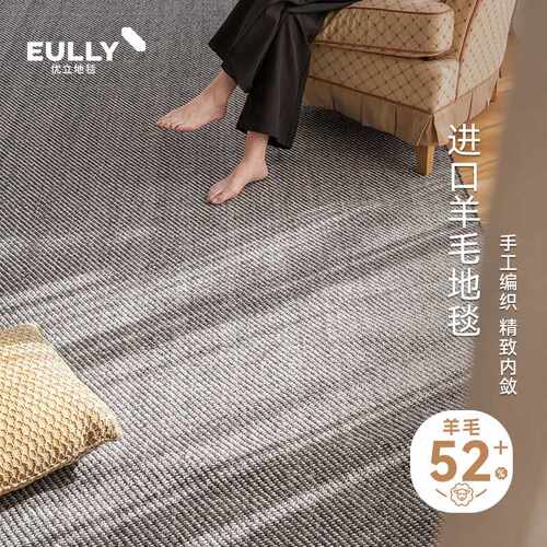 优立地毯家用进口手工编制羊毛地毯客厅轻奢卧室地毯至朴01-240X3
